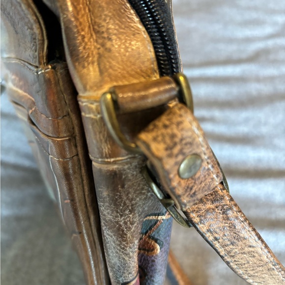 SOVA‎ Hand-painted Leather Crossbody Purse Abstract - Picture 10 of 10